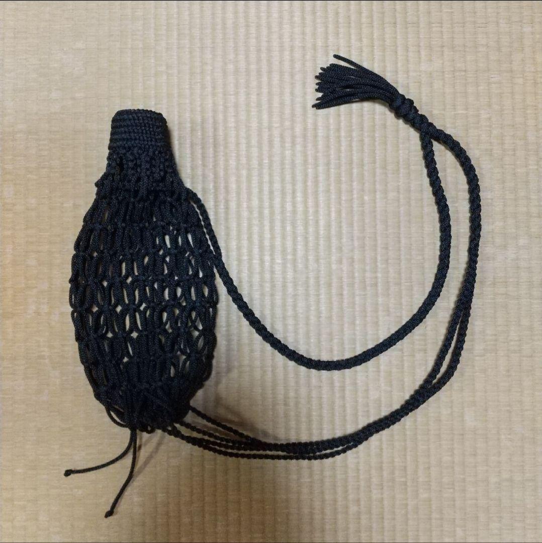 法螺貝　袋　大　黒　七宝編み