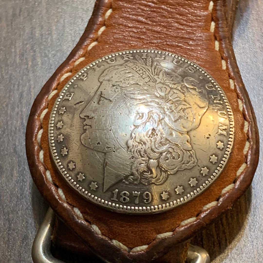 1879年本物モルガンコンチョ付き ベルトループ ウォレットロープ