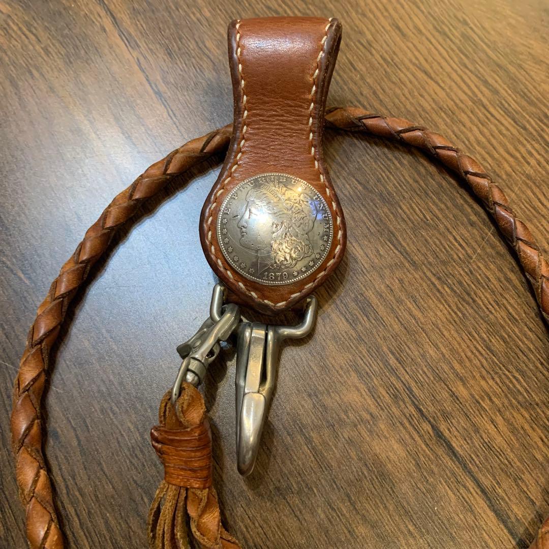 1879年本物モルガンコンチョ付き ベルトループ ウォレットロープ