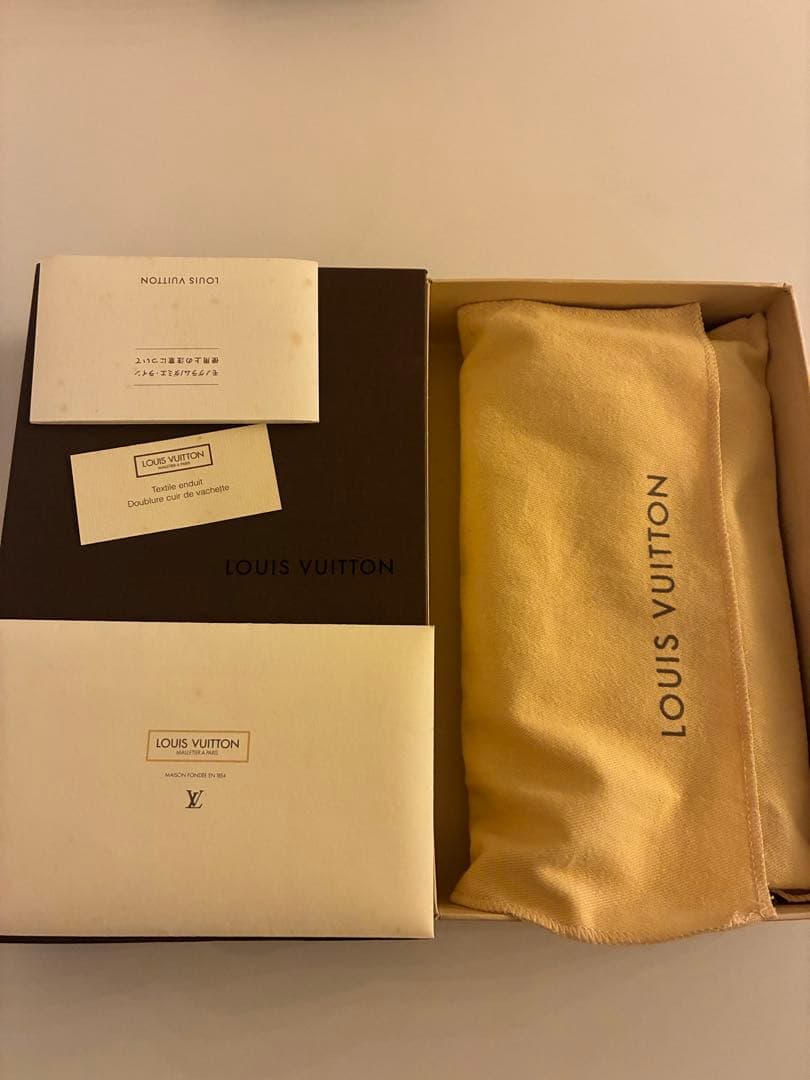 Louis Vuitton 長財布 チェック柄 アイボリー/グレー