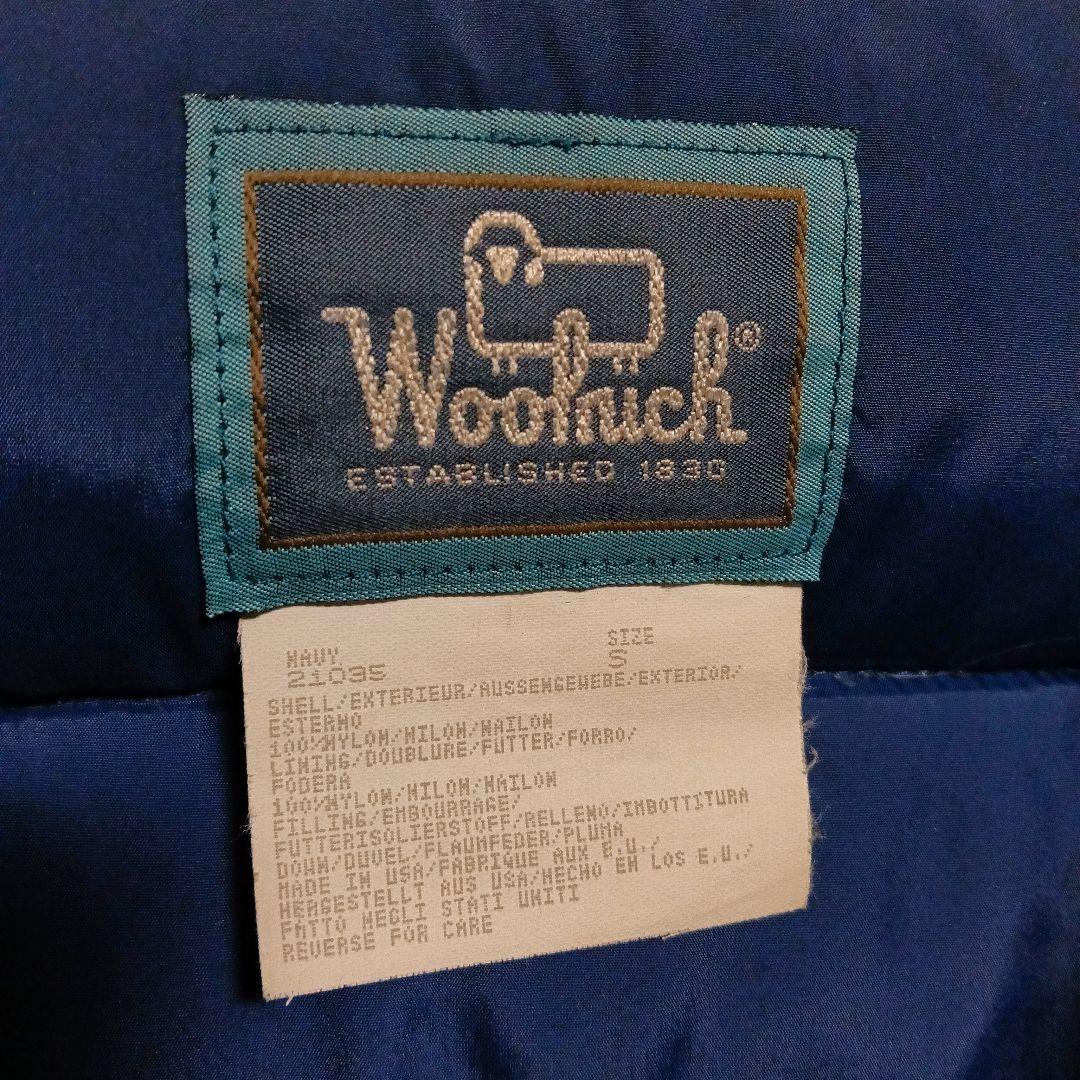 【90s USA製】ウールリッチ ダウンベスト ナイロン 紺 S
