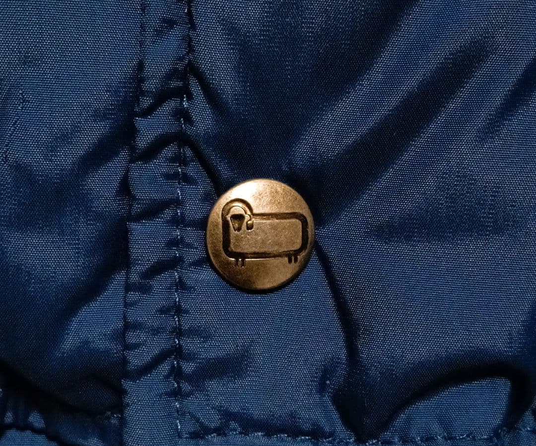 【90s USA製】ウールリッチ ダウンベスト ナイロン 紺 S