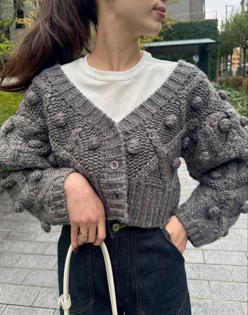 シーニュ cygne 手編みポンポンカーディガン Florent