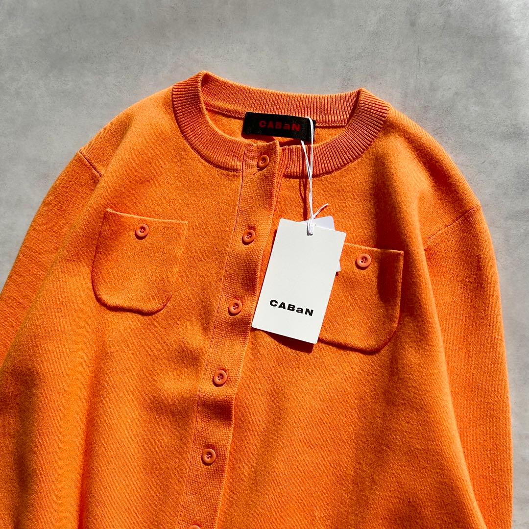 ♡新品タグ付き♡　キャバン　コットンカシミヤクルーネックカーディガン　オレンジ
