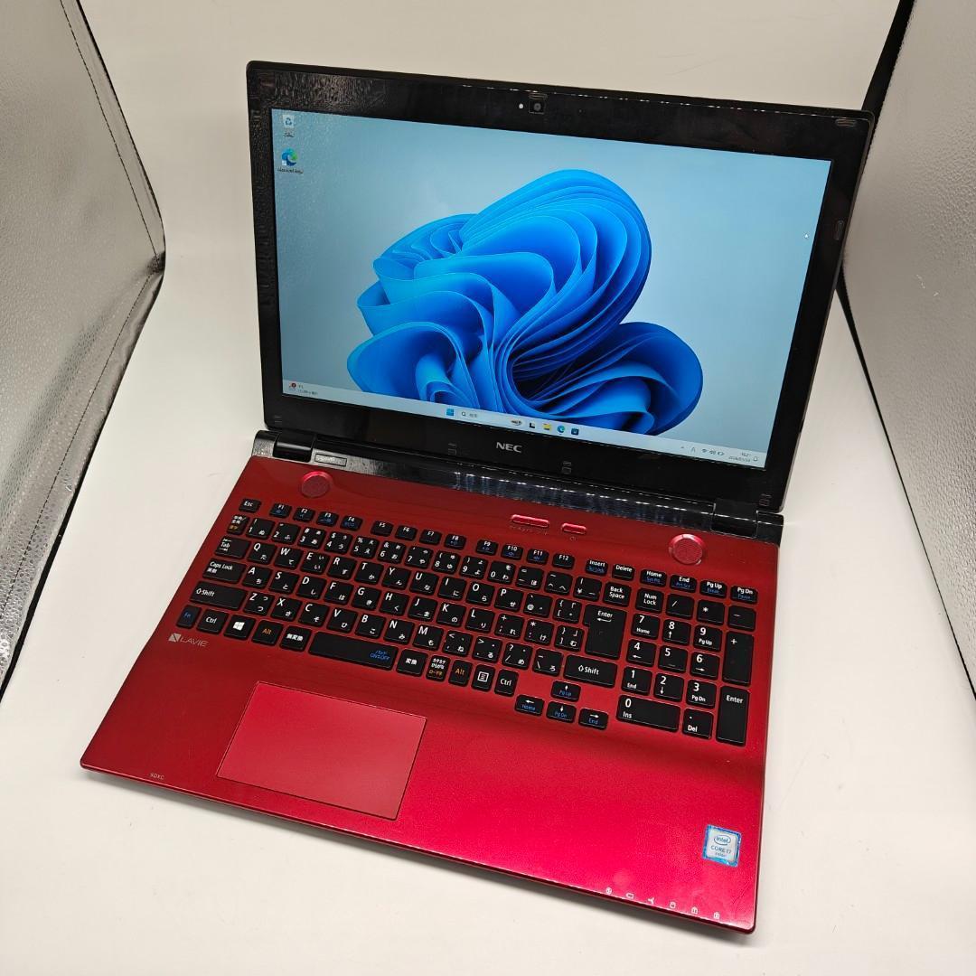 【LAVIE】NEC 高性能i7 SSD256GB 16GB レッド ノートPC