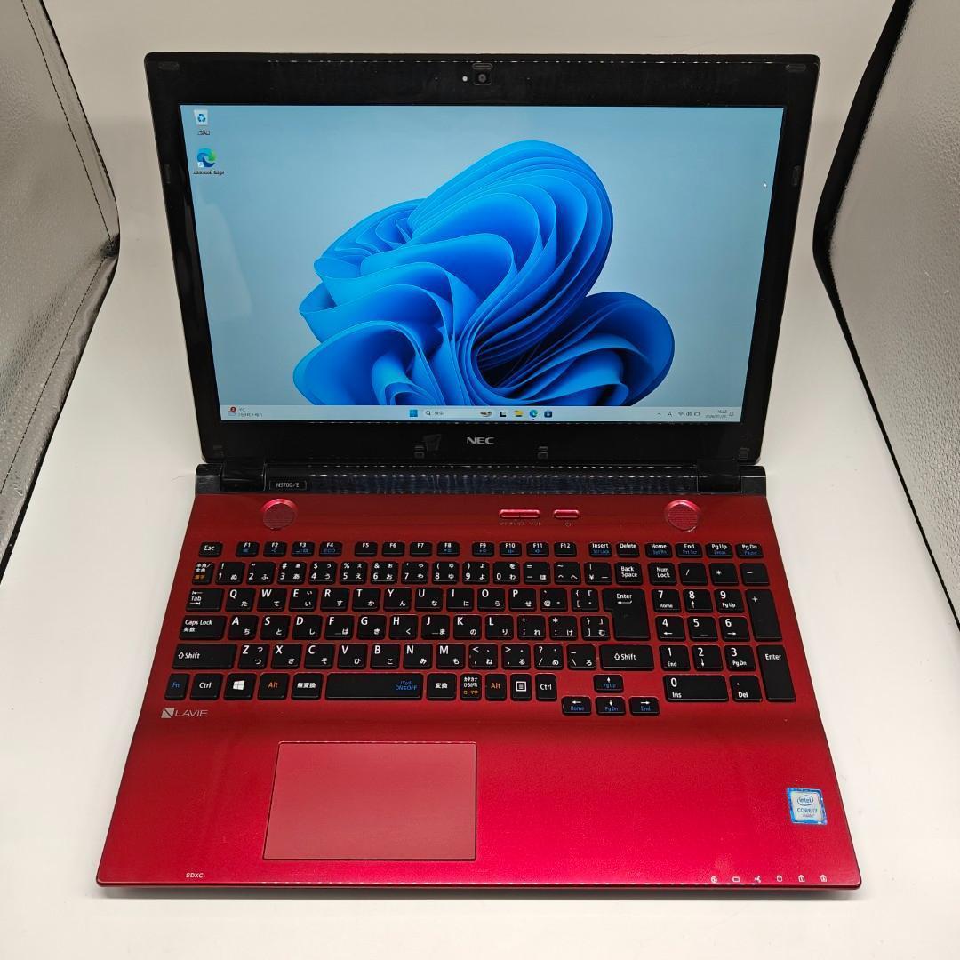 【LAVIE】NEC 高性能i7 SSD256GB 16GB レッド ノートPC