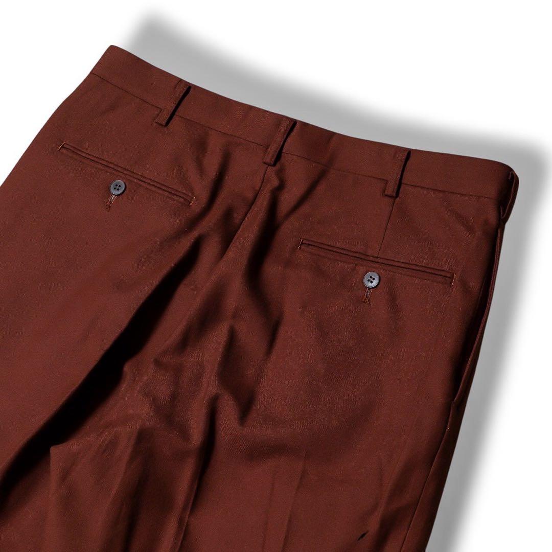 ヴィンテージ ダークブラウン カラー ダブル ウール セットアップ スーツ 茶