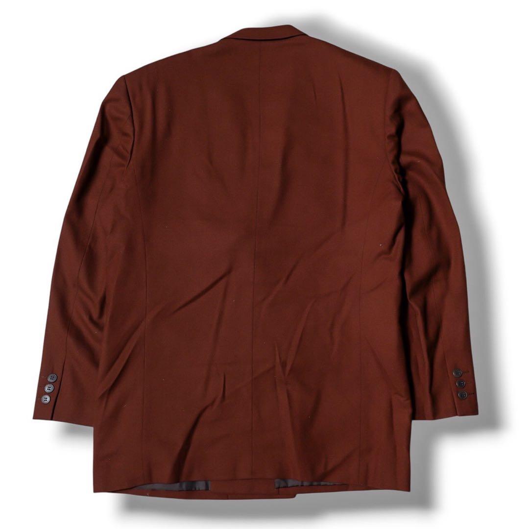 ヴィンテージ ダークブラウン カラー ダブル ウール セットアップ スーツ 茶