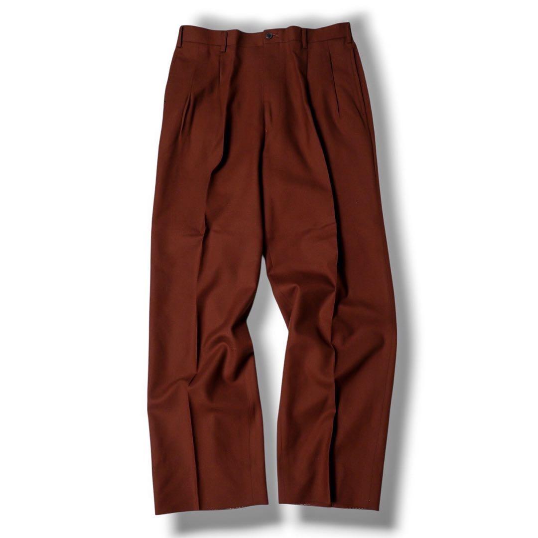 ヴィンテージ ダークブラウン カラー ダブル ウール セットアップ スーツ 茶