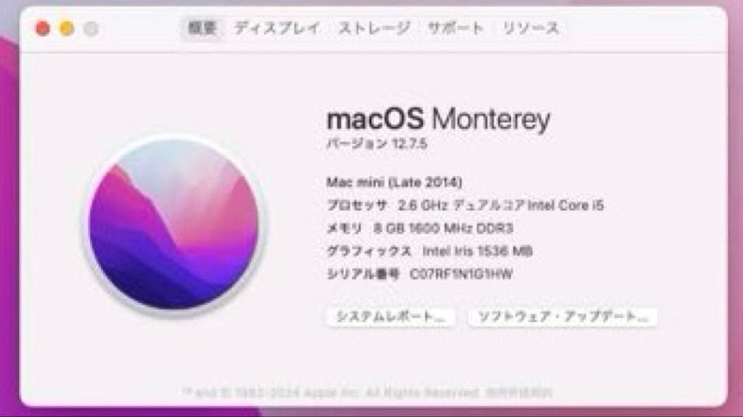 Apple Mac mini 2014 シルバー 電源ケーブル付