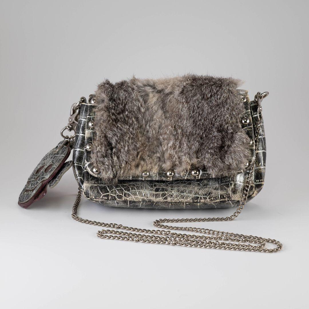 VIVAYOU リアルファー2wayスタッズ ベルト チェーン 付 バック