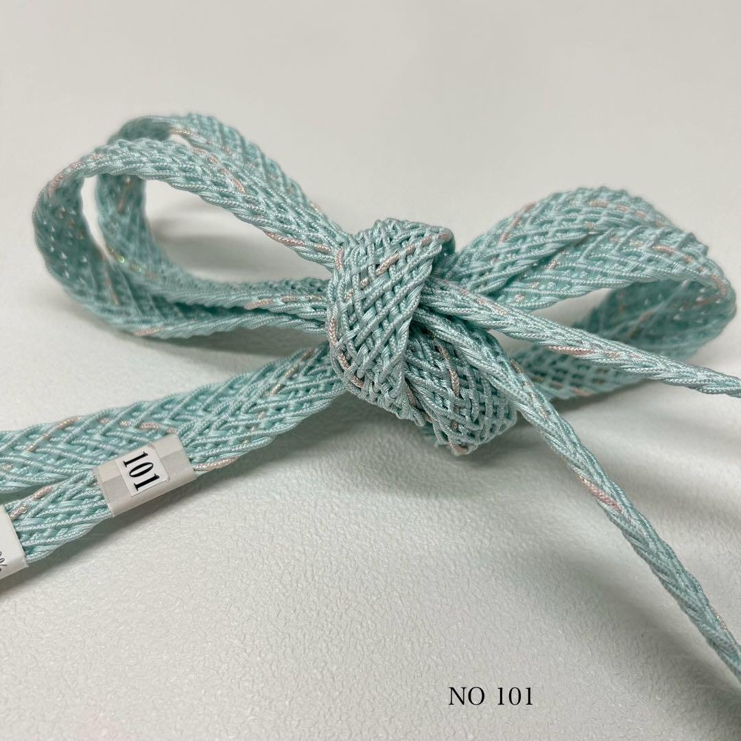 古典しじら織　浴衣　綿　粋な夏着物　縞柄　半幅帯　藍緑　帯締め　3点　0716⑪