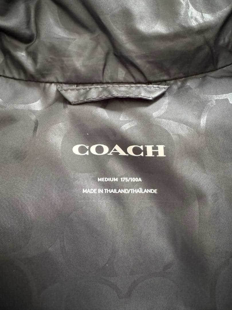 夏*雨様 COACH シグネチャーロゴ ダウンベスト M