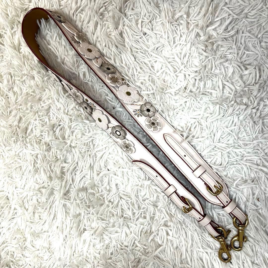 コーチ COACH ショルダーストラップ ティーローズ ホワイト 花 ウィズ