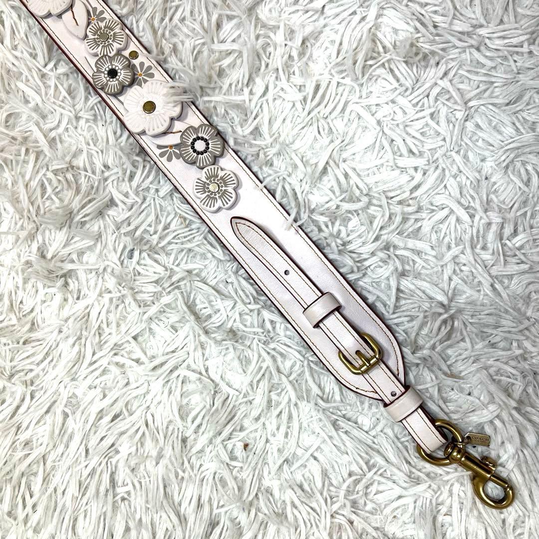 コーチ COACH ショルダーストラップ ティーローズ ホワイト 花 ウィズ