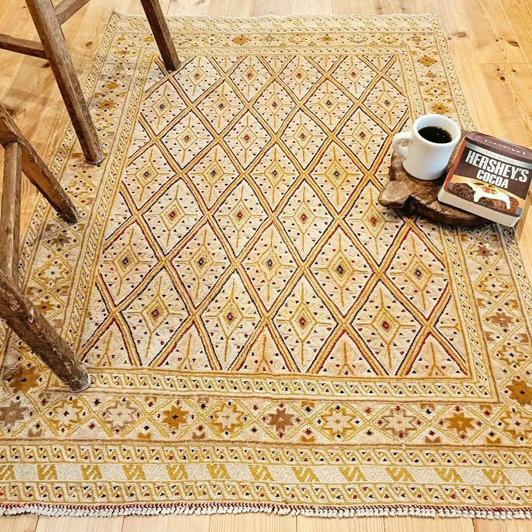 【値下げご依頼】90s マシュワニ　トライバルラグ　アフガン　ヴィンテージラグ