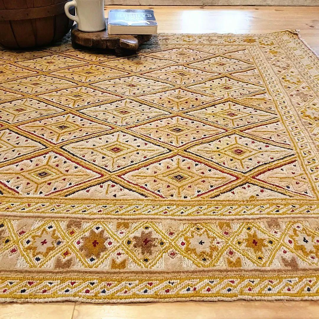 【値下げご依頼】90s マシュワニ　トライバルラグ　アフガン　ヴィンテージラグ