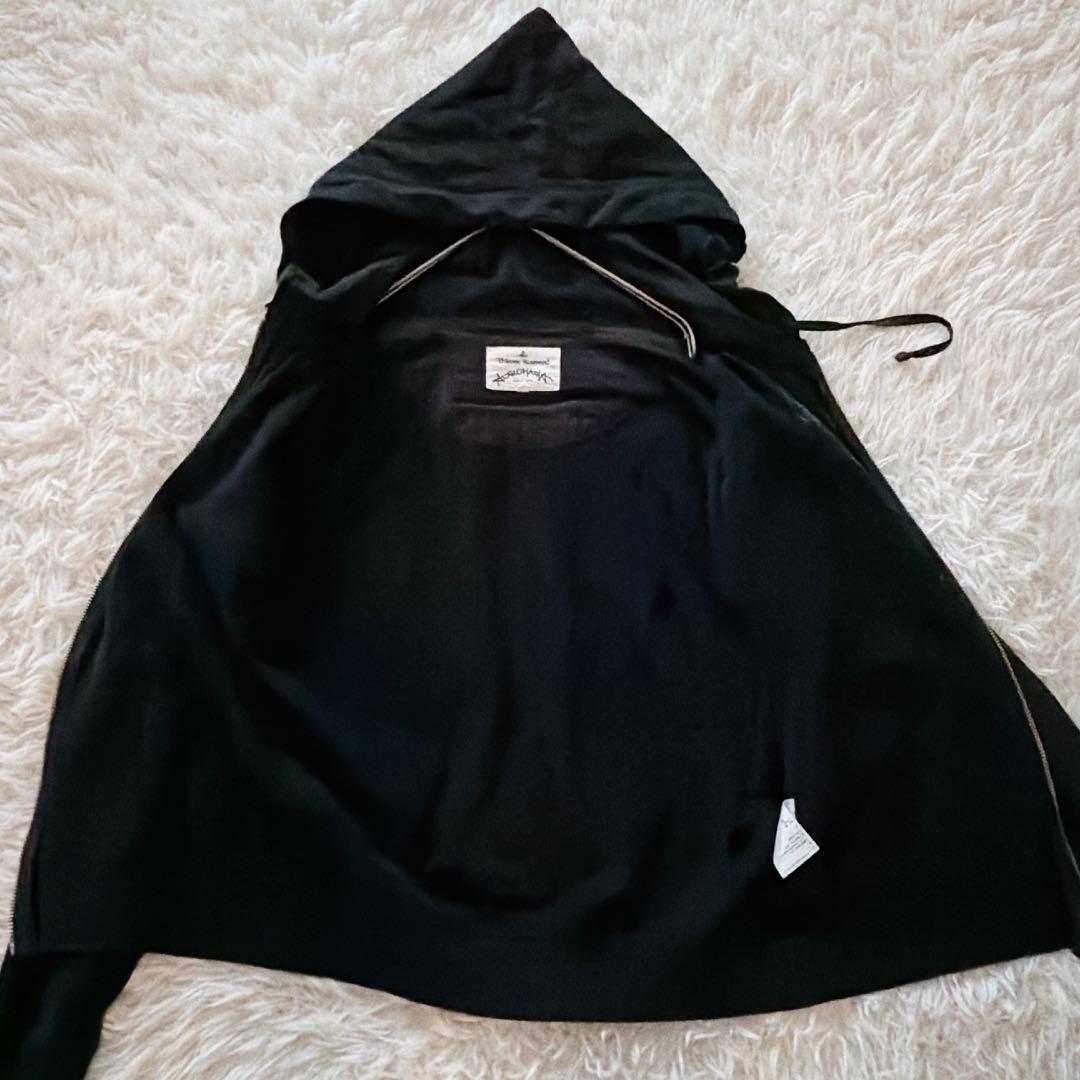 ヴィヴィアンウエストウッド パーカー フルジップ オーブ刺繍 ブラック 黒