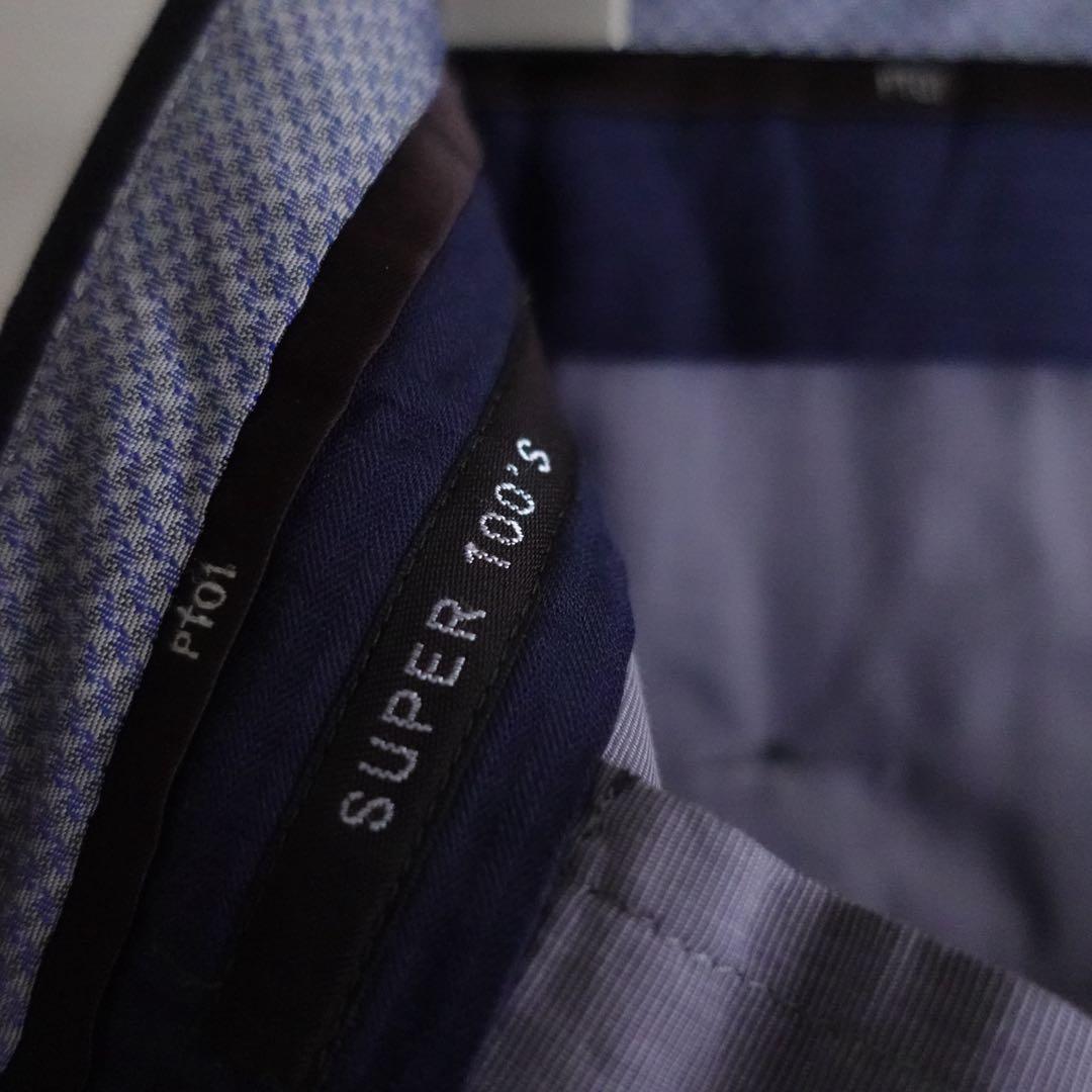 PT01 ウールギャバジン Gentleman Fit スラックス　チャコール