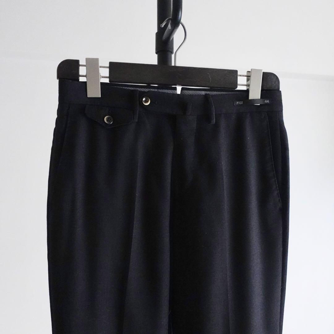 PT01 ウールギャバジン Gentleman Fit スラックス　チャコール