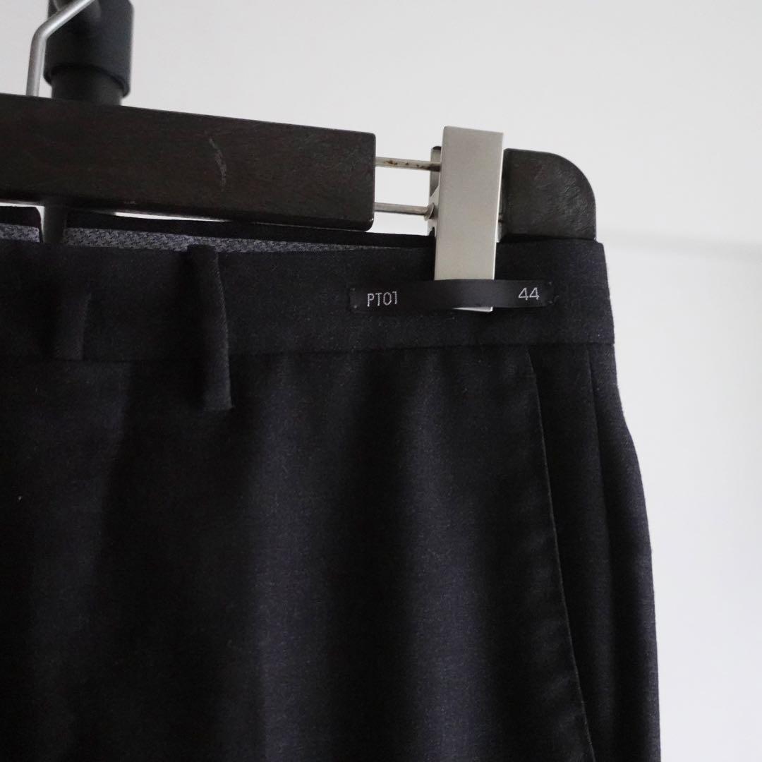 PT01 ウールギャバジン Gentleman Fit スラックス　チャコール