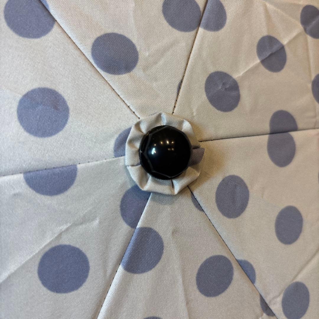 【超美品】サンバリア/SUN BARRIER100 3段折日傘 水玉ブルー