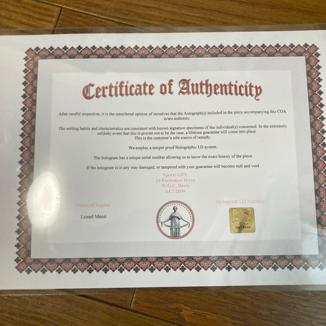 K*w様 リオネル・メッシ 直筆サイン 証明書付き