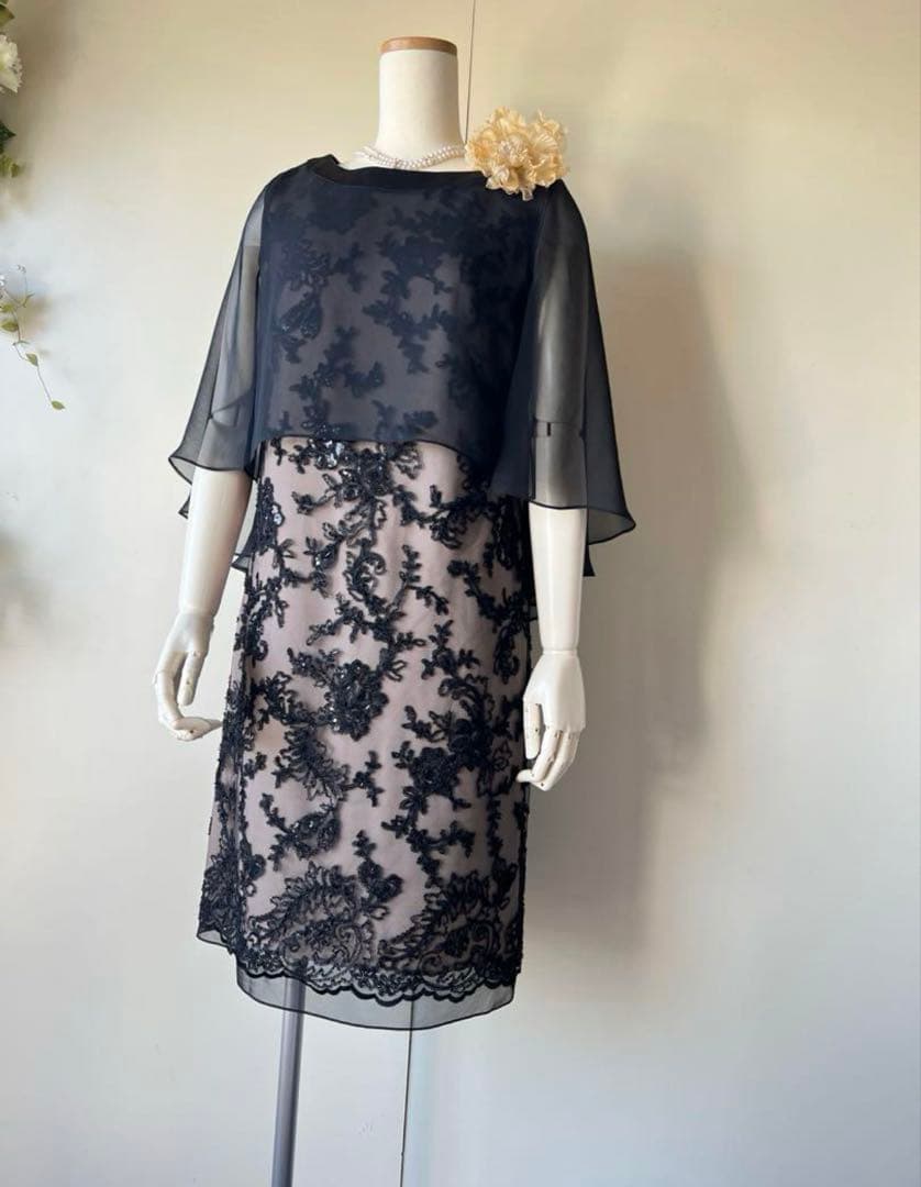 新品東京ソワールMARIKO KOHGAマリココウガケープ付きドレス