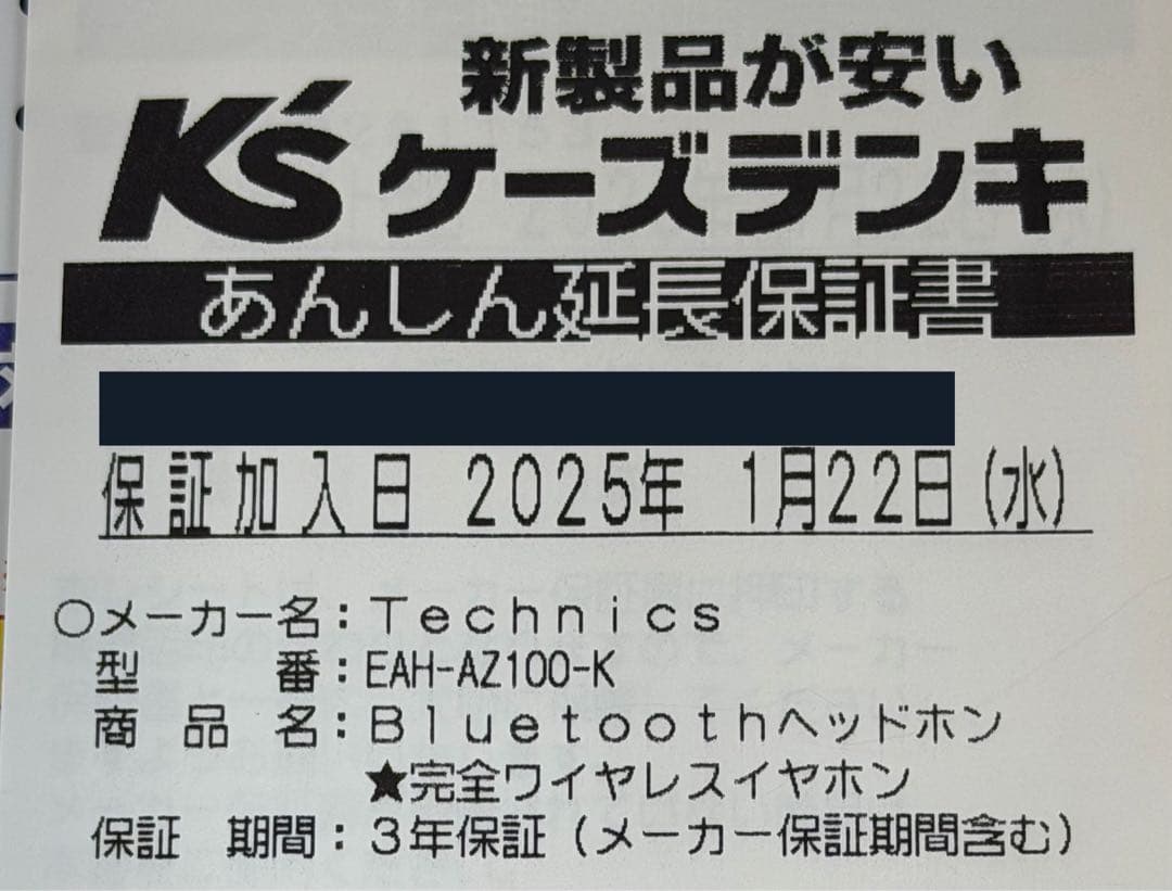 イヤホン EAH-AZ100 Technics