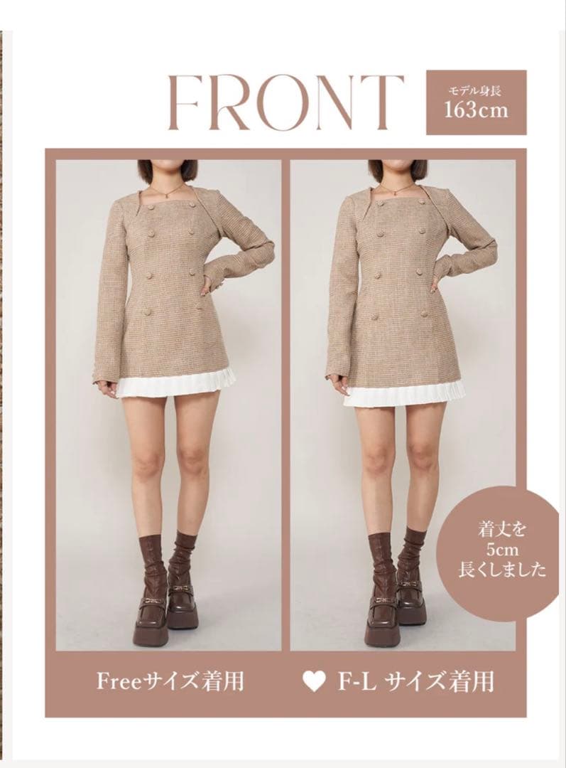 ☆ Darich プリーツドッキングツイードミニワンピース FLサイズ