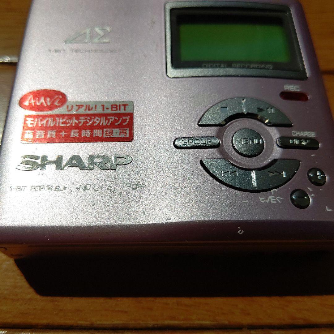 ジャンク品 SHARP 1bitポータブルMDレコーダー MD-DR7-P