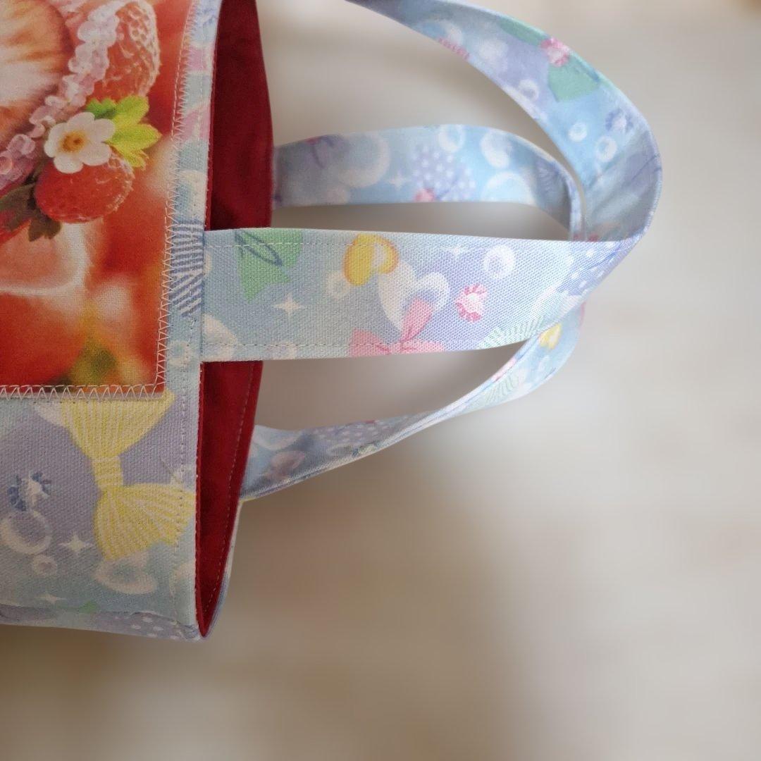 激レアねこパネル生地　ハンドメイド　ミニバック　布バスケット