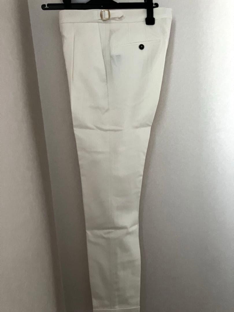 美品ホワイトフランネルパンツPT01サイズ44
