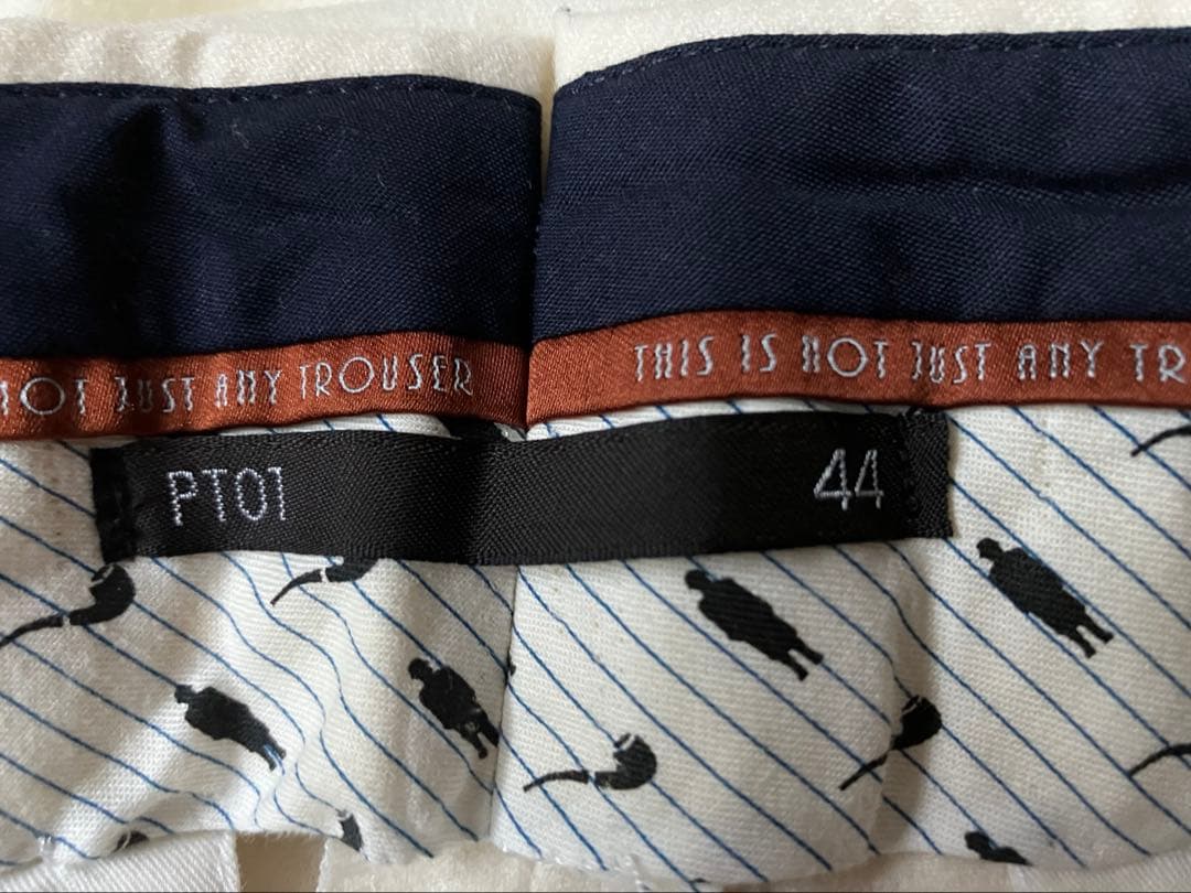美品ホワイトフランネルパンツPT01サイズ44