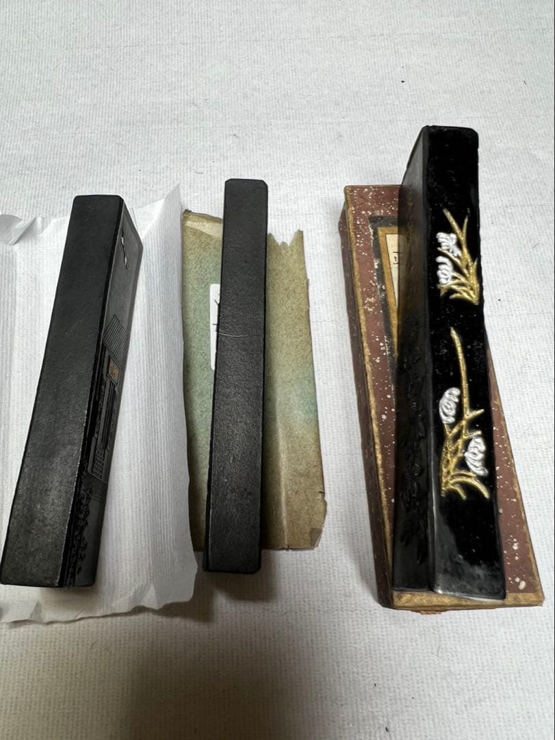 老舗上級者書画極上油煙古墨15gx3 銘墨3点状態良超得で！