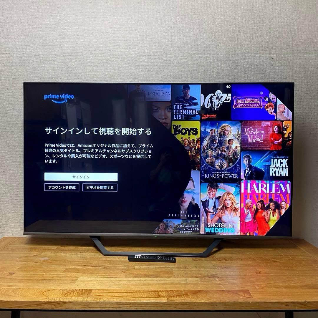 ハイセンス 65V型 4K液晶テレビ 65U7FG スマートテレビ 動画アプリ○