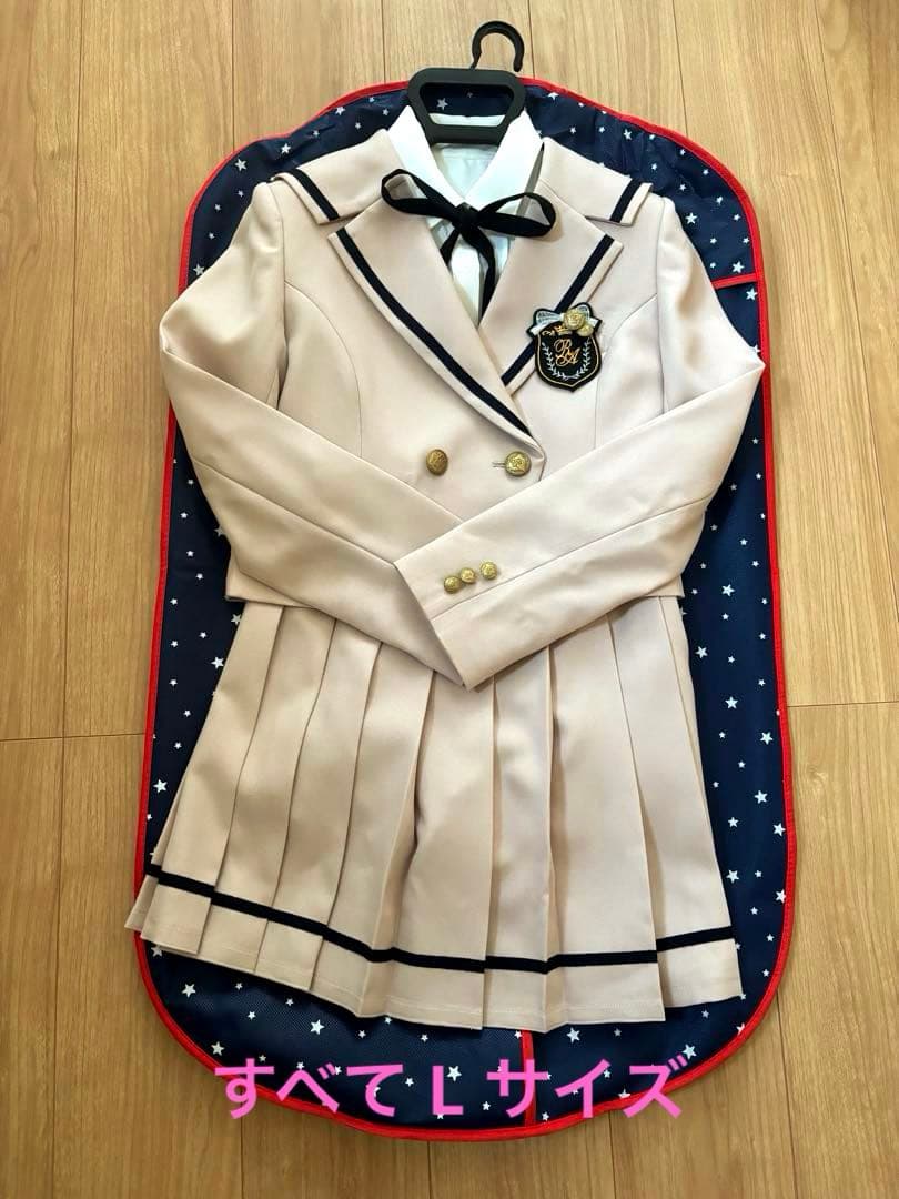 【美品】レピピ 卒服 3点セット L ベージュ ジャケットスカート シャツ