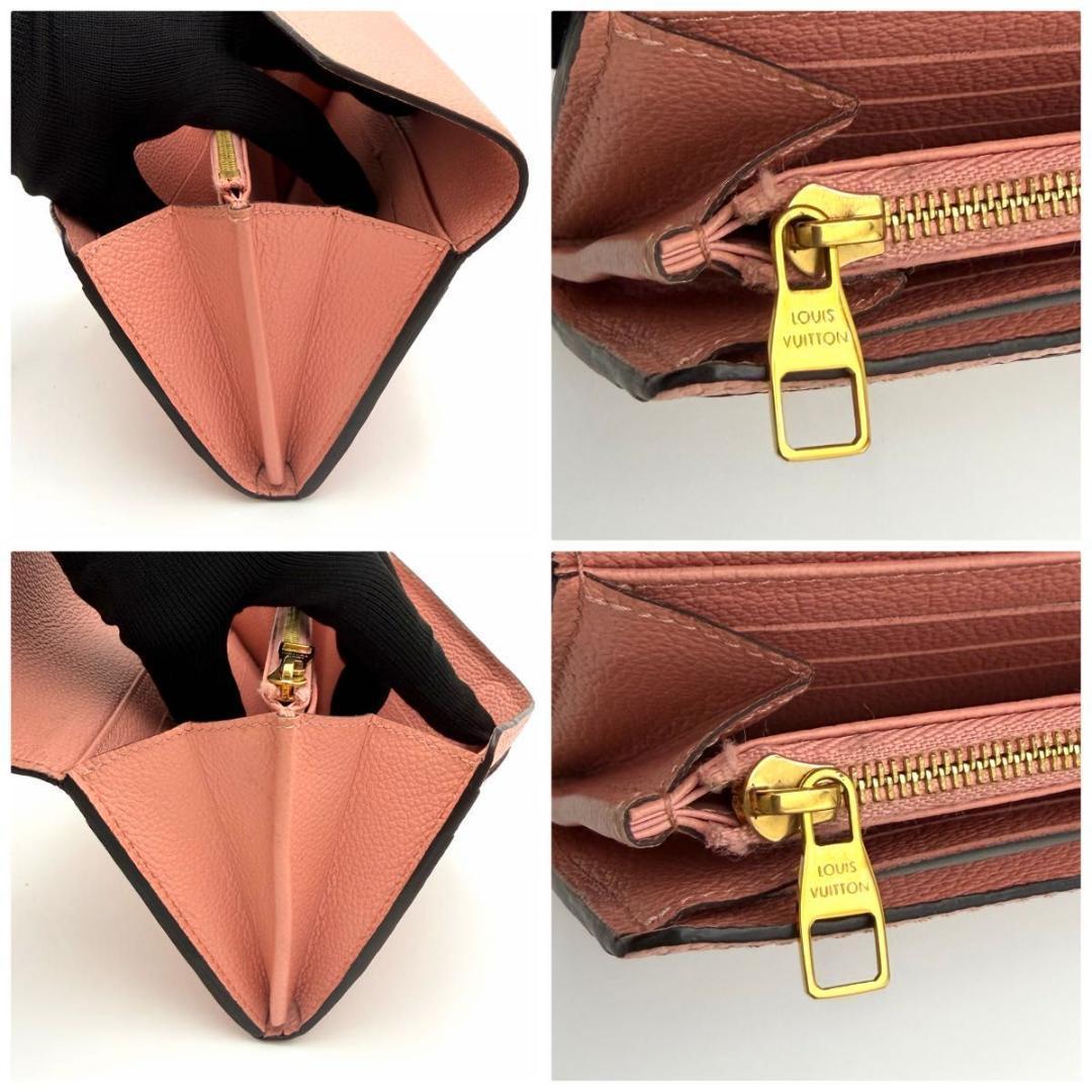 ルイヴィトン アンプラント サラ 長財布 レザー ローズ ピンク M64082