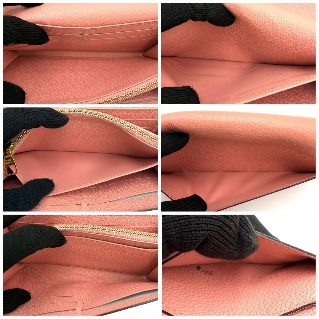 ルイヴィトン アンプラント サラ 長財布 レザー ローズ ピンク M64082