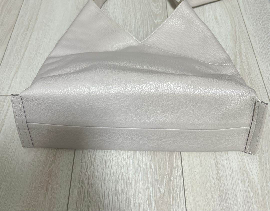 美品 銀座かねまつ カネマツ トライアングル レザーバッグ