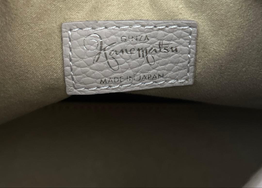 美品 銀座かねまつ カネマツ トライアングル レザーバッグ