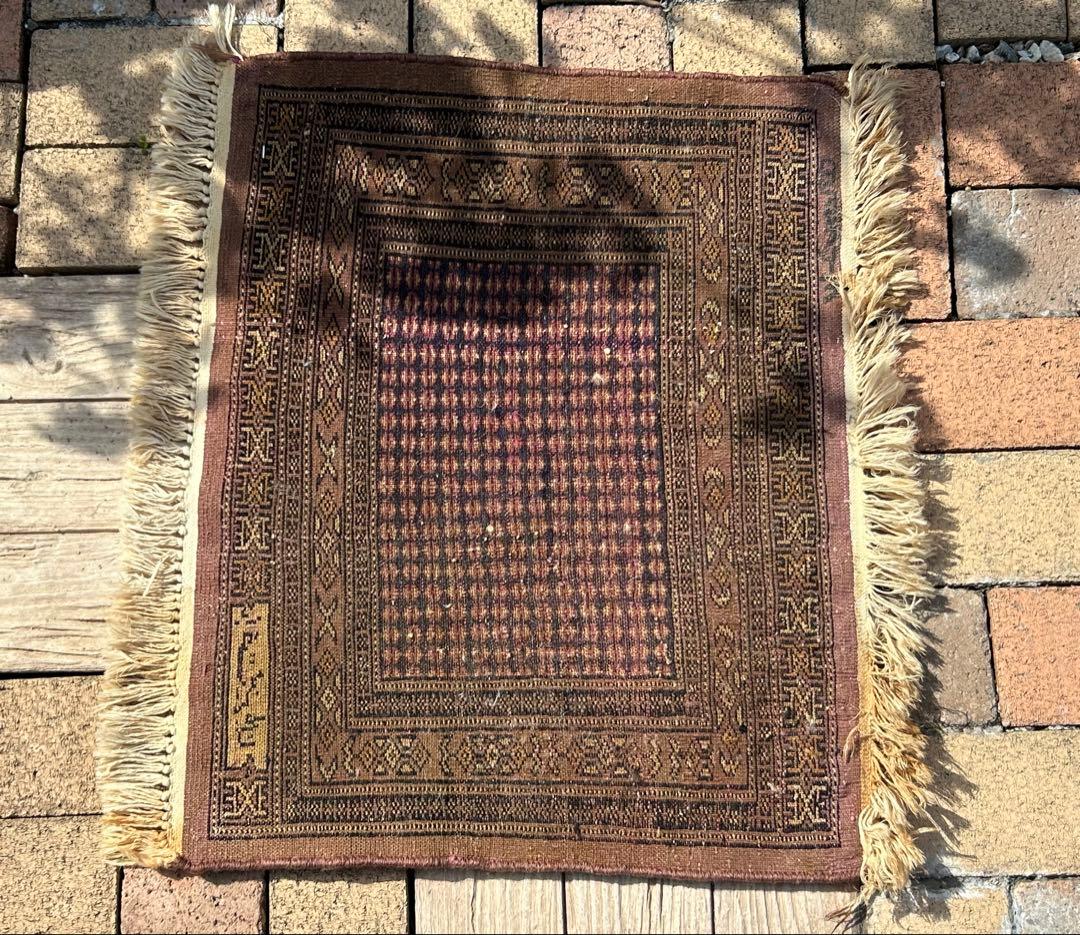 ヴィンテージ　ハンドメイド　ラグ・カーペット•マット