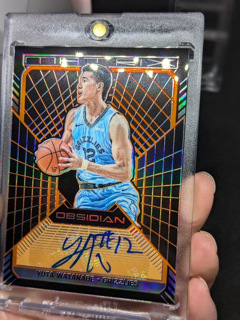 2018 panini 渡邊雄太 オブシディアン ルギーサインカード/50