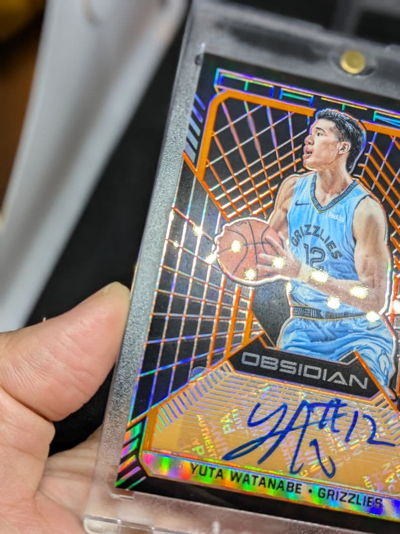 2018 panini 渡邊雄太 オブシディアン ルギーサインカード/50