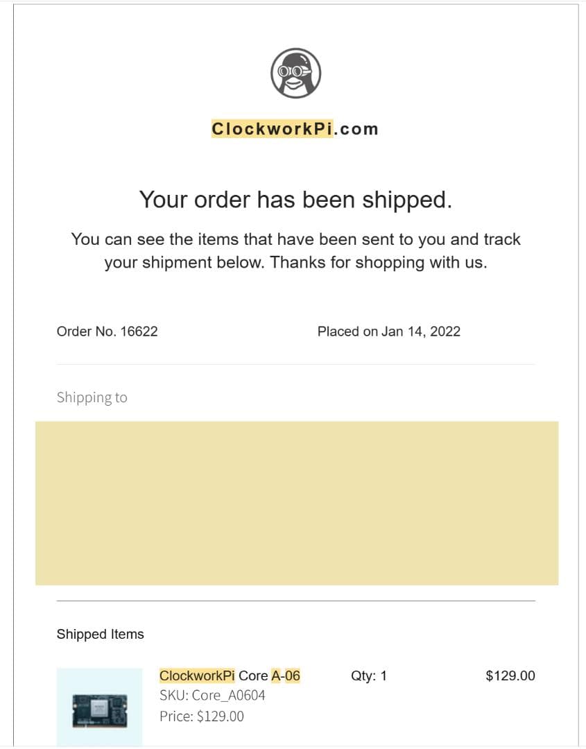 その他 ClockworkPi Core A-06