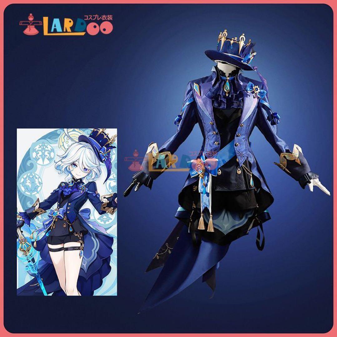 ウィッグ・靴あり S 原神 フリーナ ウーシア 黒ver コスプレ 衣装