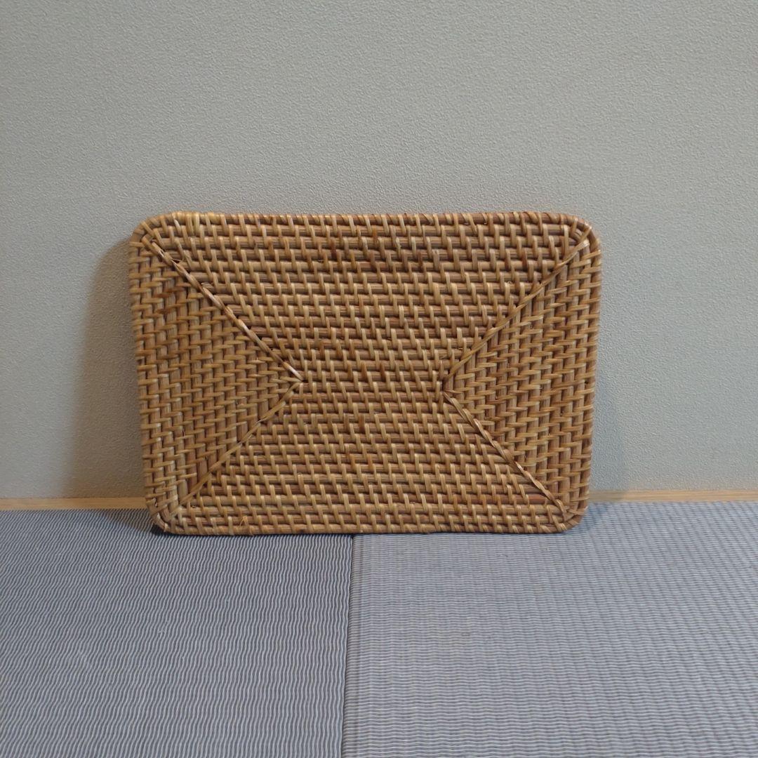 美品!!無印 重なるラタン長方形バスケット特大2個・ 中1個・小2個・蓋1セット