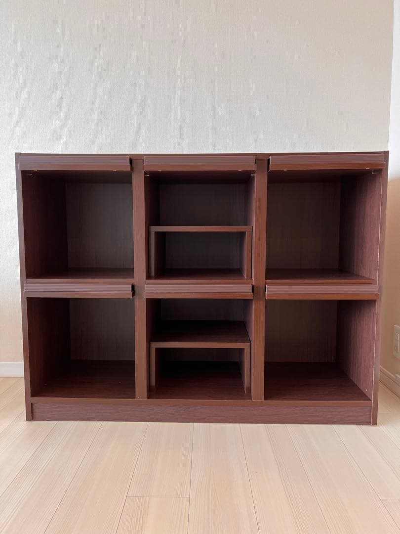 本棚 システムストッカー ディスプレイ フラップキャビネット ダークブラウン