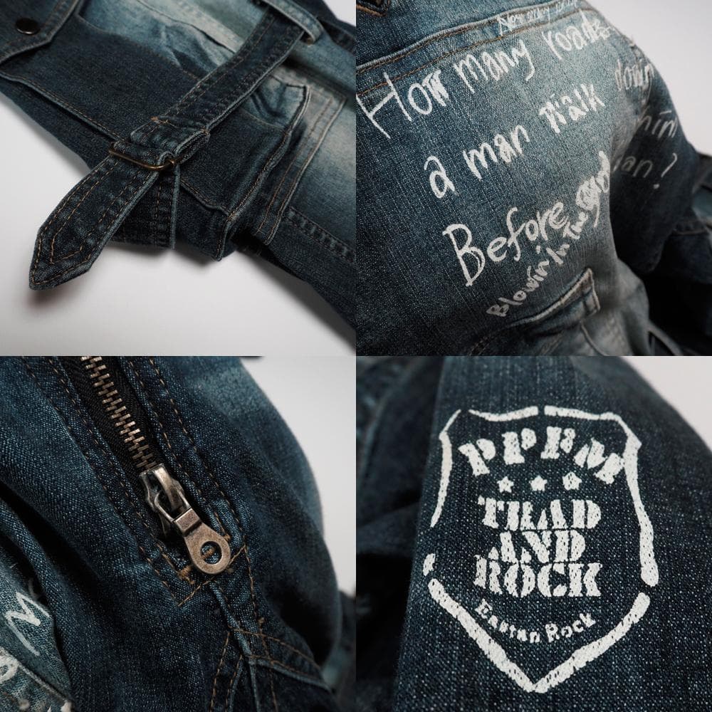 PPFM ARCHIVE Y2K スカル刺繍ボンテージデニムつなぎ 00s L