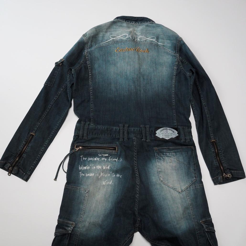 PPFM ARCHIVE Y2K スカル刺繍ボンテージデニムつなぎ 00s L